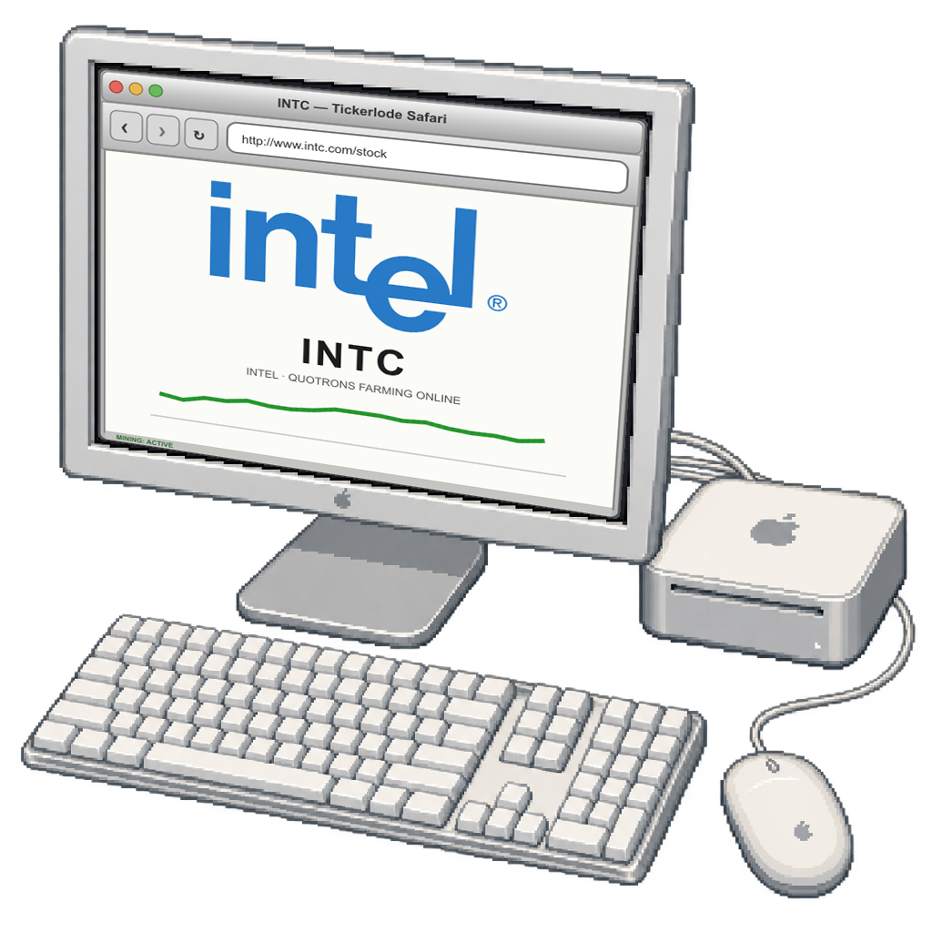 Mac mini G4 Set in ORIGINAL SNOW with INTC screen art