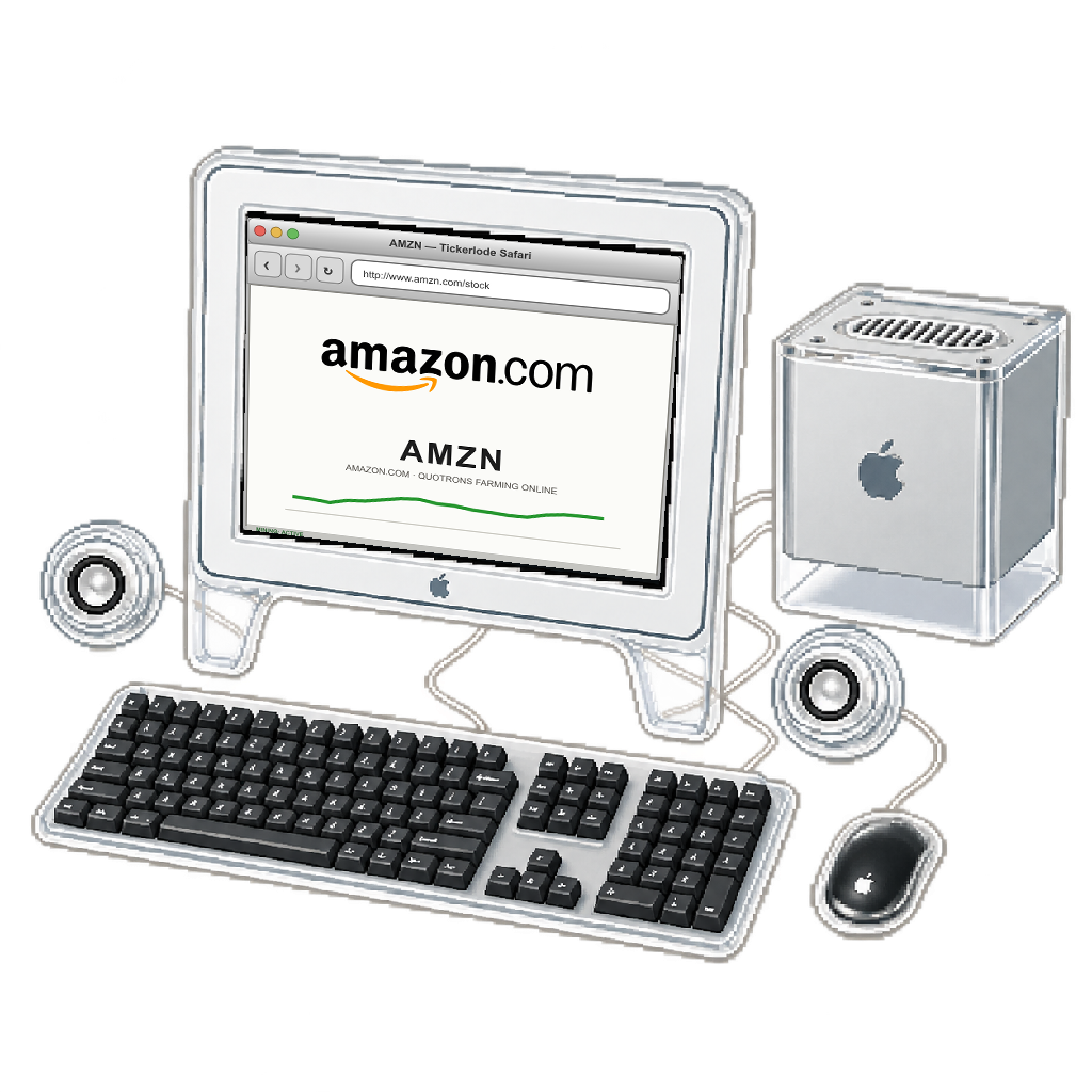 Power Mac G4 Cube Set in MUSEUM ORIGINAL with AMZN screen art