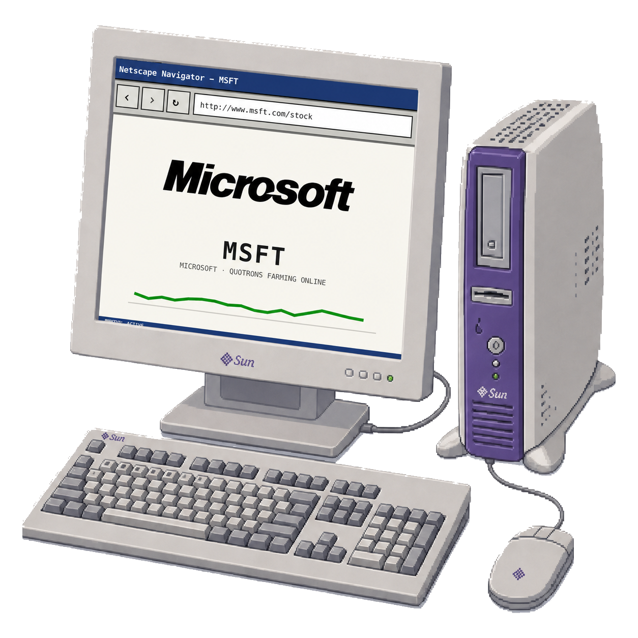 Sun Blade 100 Set in ORIGINAL SOLARIS with MSFT screen art