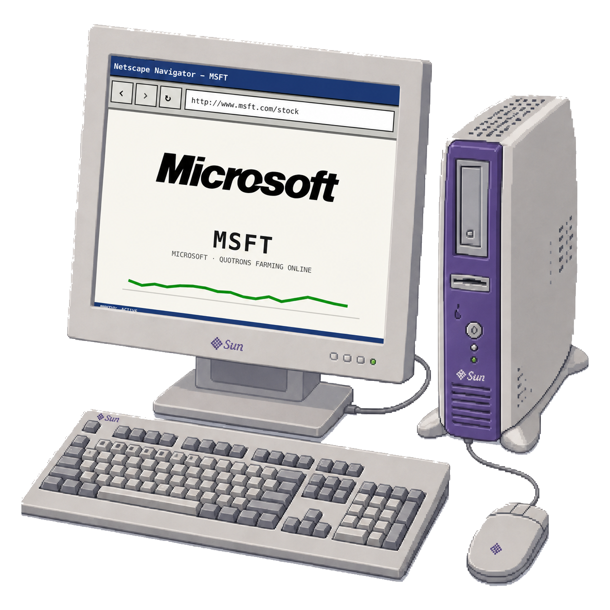 Sun Blade 100 Set in ORIGINAL SOLARIS with MSFT screen art